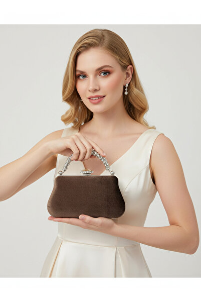 Biçanta Geantă de seară pentru femei din catifea ondulată de lux, cu detaliu ...