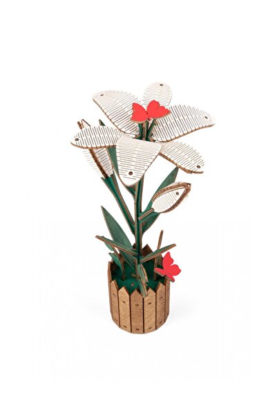 EWA 3D puzzle, White Lily, EWA, wood, 70 pieces