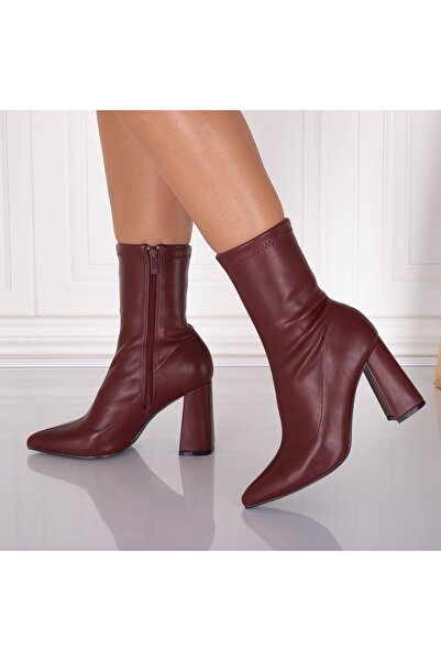 Botinelli Ghete de damă vișinii din piele Rumia, mărimea 37