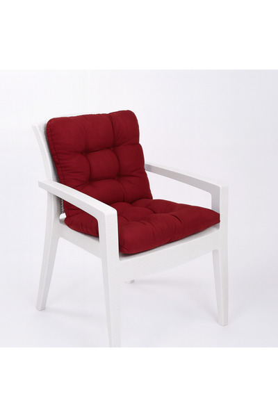 TicaretJet Pofidik Arkalıklı Bej Sandalye Minderi Özel Dikişli Bağcıklı 43x88 Cm