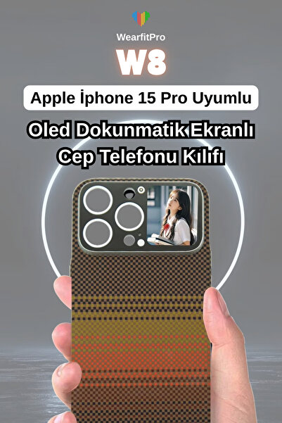 Wearfitpro W8 Oled Dokunmatik Akıllı Ekranlı Apple İphone 15 Pro Uyumlu Karbo...