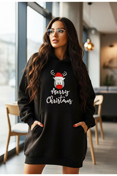 Star Fashion Rochie de Craciun, vatuita, stil hanorac, model festiv Oversize,...