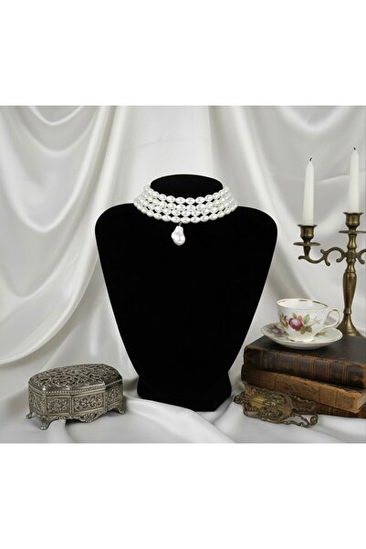 AERAS DESİNG İnci Choker Barok Tasma Kolye