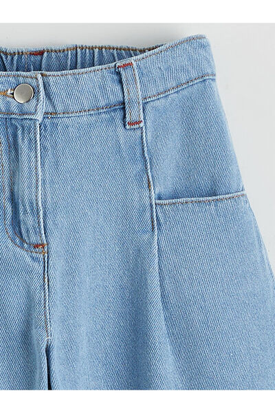 LC Waikiki Indigo Buy Elastic Wideleg Girls' Jean Pants