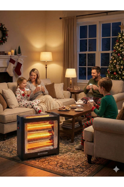 Arya BAYERSAN 3003 Şömine Tipi Isıtıcı Soba 2400W | 3 Kademeli Kuvars Isıtıcı...