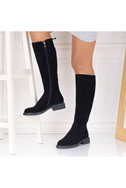 Botinelli Ghete de damă negre cu căptușeală din piele ecologică, Revana, mări...