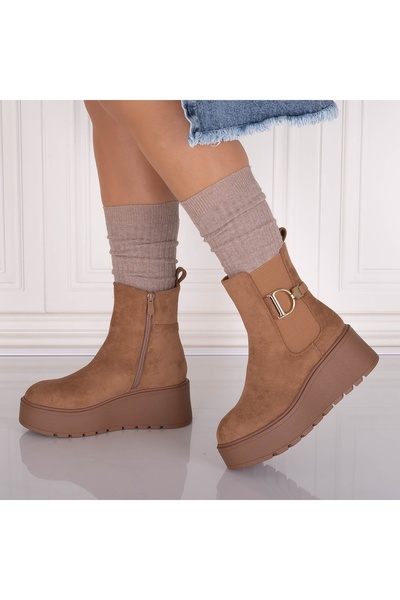 Botinelli Ghete de damă Camel din piele piele întoarsă Anirta, culoarea 37