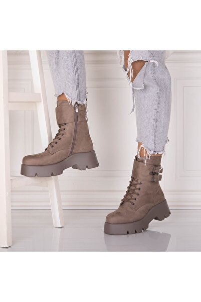 Botinelli Women's Khaki Boots Made of -Suede Leather Janisca, 41