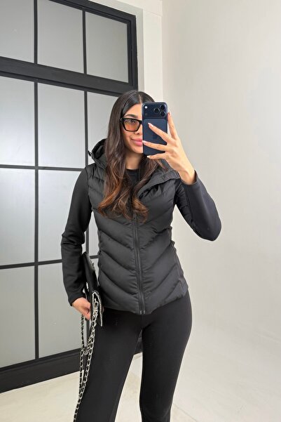 Moderk ZRA Model Range Rover Mom Kontrast Şişme Mont Ceket Kadın Astarlı