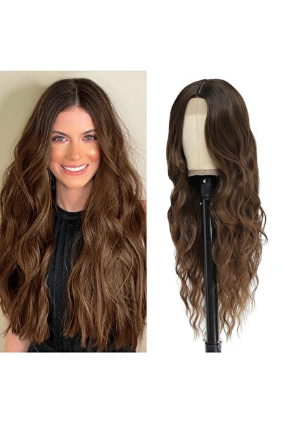 OEM Long, wavy, satin wig, 66 cm, synthetic