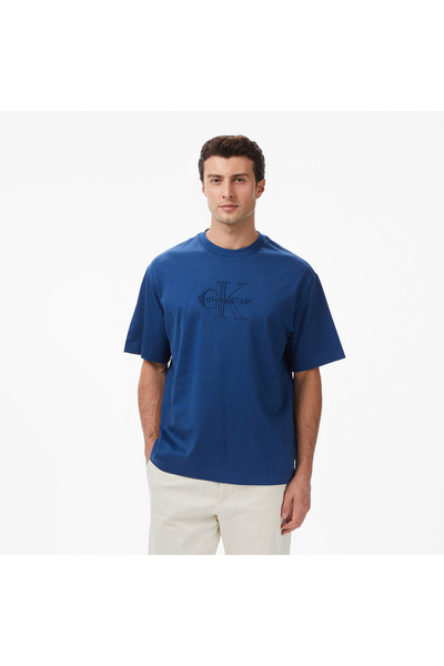 Calvin Klein Jersey Erkek Mavi T-Shirt