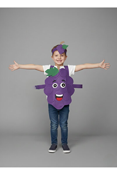Kokoş Parti Yerli Malı Haftası Keçe Meyve ve Sebze Kostümü – Taç Dahil (Çocuk)