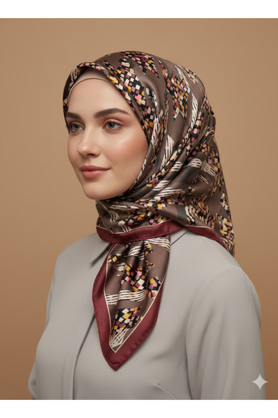 Levidor 90X90 Silk-Look Scarf – Non-Slip Twill Stylish Design