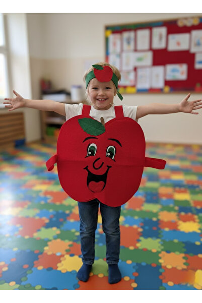 Kokoş Parti Yerli Malı Haftası Keçe Meyve ve Sebze Kostümü – Taç Dahil (Çocuk)