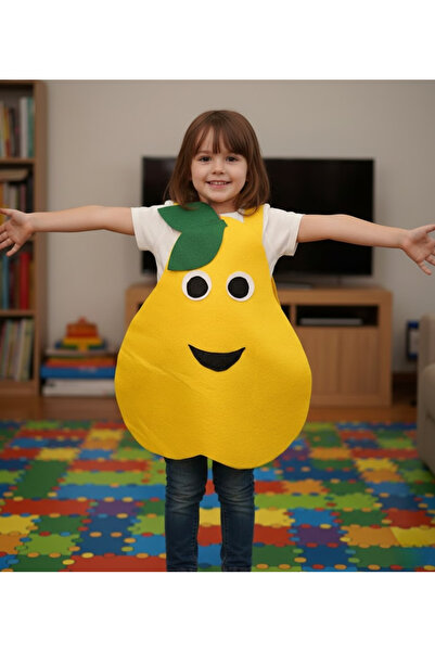 Kokoş Parti Yerli Malı Haftası Keçe Meyve ve Sebze Kostümü – Taç Dahil (Çocuk)