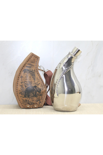 Livenda Leather Covered Flask Liv923