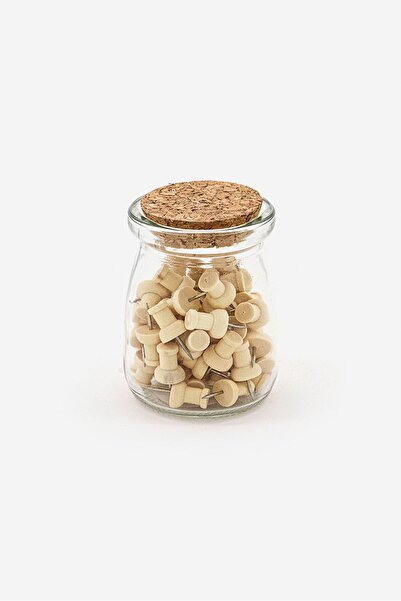 Muy Mucho دبابيس خشبية في برطمان زجاجي شفاف