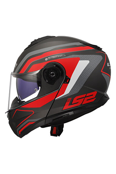 LS2 Strobe 2 Phantom Mat Tıtanıum-Gri-Kırmızı Motosiklet Kaskı