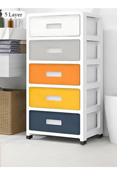 DOMEET خزانة تخزين بأدراج من 5 طبقات مع عجلات، صندوق تخزين ألعاب، خزانة تخزين أرضية بلاستيكية بأدراج