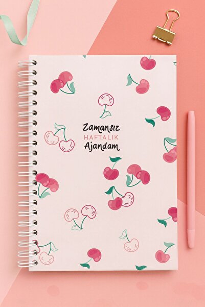 puffypuffy Tarihsiz Haftalık Planlayıcı Ajanda - Spiral Cilt, Tarihsiz Planla...