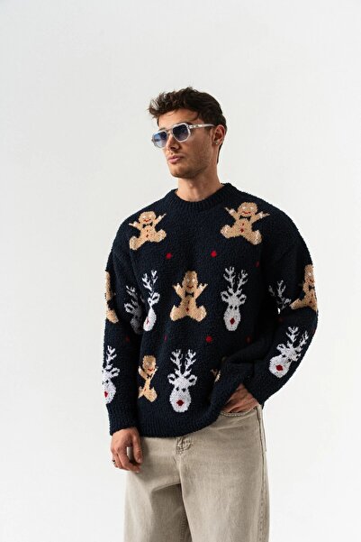 MATTİMODA Teddy Kumaş Lacivert Triko Kazak