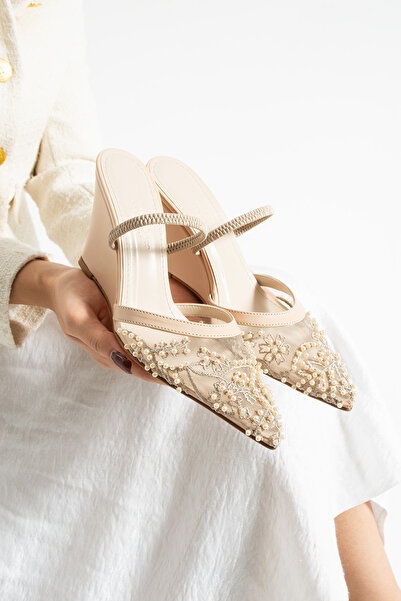 Lebibe Shoes DIA Ten Pantofi de mireasă pentru femei, cu toc cu pană de 9 cm,...