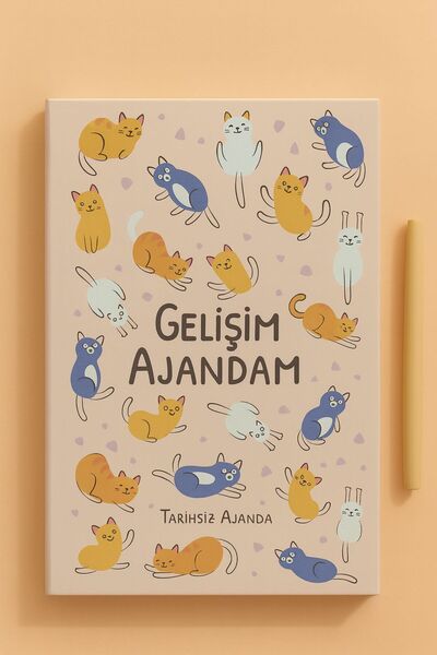 puffypuffy Gelişim Ajandam Tarihsiz Ajanda - Ciltli Sert Kapak, Stickerlı Kap...