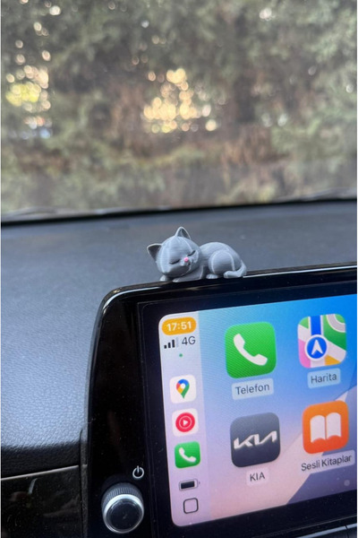 Morevo قطعة واحدة من قطة مستلقية رمادية صغيرة لطيفة، زينة سيارة، ديكور، ديكور...