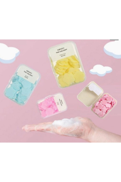 çt çeçem ticaret 2 li Paket 200 Yaprak Parfümlü Eriyen Mini Kağıt Sabun Öğrenci Çocuk Okul Dezenfektan El Sabunu