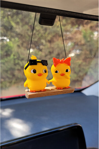 Morevo Çift Civciv Dikiz Ayna Süsü, Yaz Teması Tatlı Civciv, Minik Tatlı Çift...