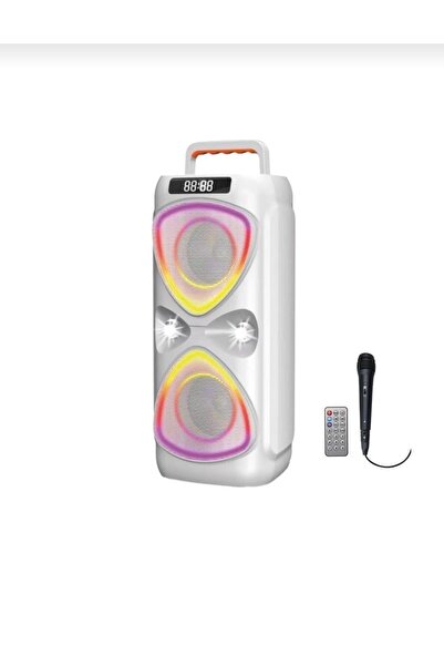 Başkenttekno Bluetooh Hoparlör Kablolu Mikrofonlu Kumandali Radyolu Led Işıkl...