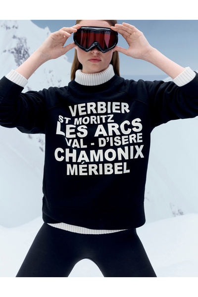 Marks & Spencer Pamuk Karışımlı Yuvarlak Yaka Kayak Sweatshirt