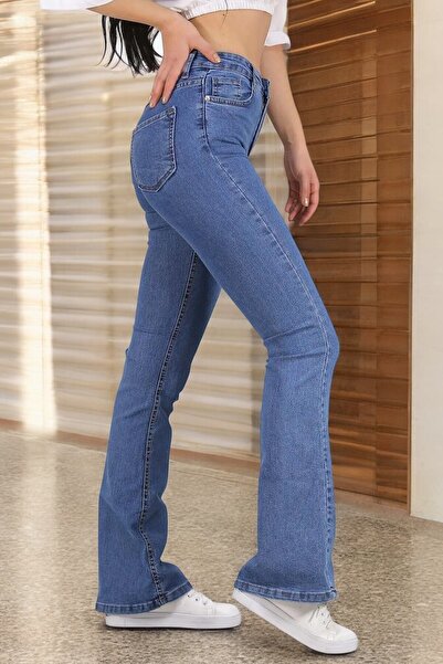 byhaziran butik Diba Women's High Waist Flared Jeans