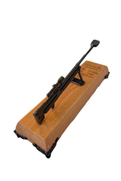 Zaytoon Al-GhouL Ahşap Kaideli Minyatür Tüfek Dekoratif Masa Üstü Objesi M00021