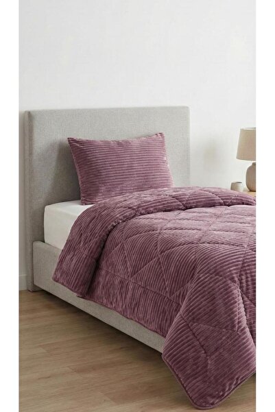 ALTINPAMUK طقم لحاف فردي من ويلسوفت مقاس 155×215 مع غطاء وسادة موردوم كهدية