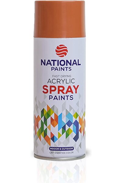 NATIONAL PAINTS طلاء بخاخ أكريليك سريع الجفاف - بني ذهبي 314
