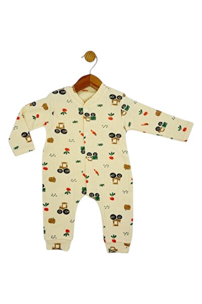 Nexvora Erkek Bebek Traktörlü Havuç Manşetli Tulum – 3 Ay 6 Ay 9 Ay Pamuklu B...