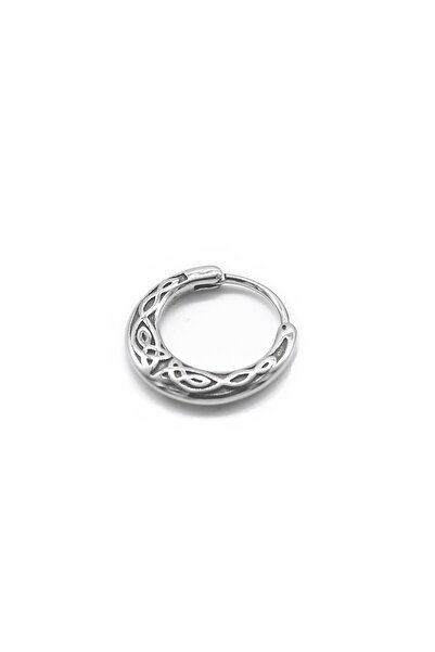 Viking İşlemeli Model Halka Geçirmeli 316L Paslanmaz&Kararmaz Çelik Unisex Küpe
