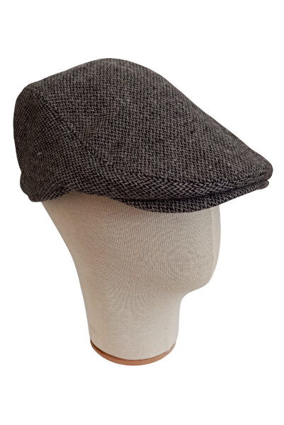 WINNERS London Kaşe - Cashmer Kumaş Kışlık Siyah - Gri Kasket Şapka