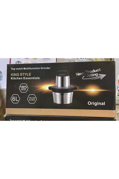 Generic مطحنة متعددة الوظائف عالية الجودة من طراز كينج - محضرة طعام كهربائية شديدة التحمل سعة 6 لترات ومدقة يام