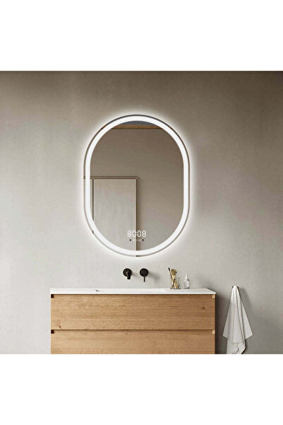 shark design Oglindă LED ovală 60×80 cm, senzor de mișcare – 3 tipuri de lumi...