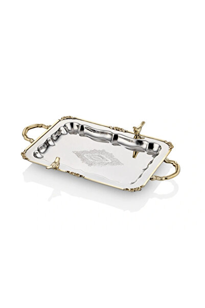 LAMEDORE Black Pearl Kuşlu Büyük Boy Düz Tepsi42X28X5 Cm