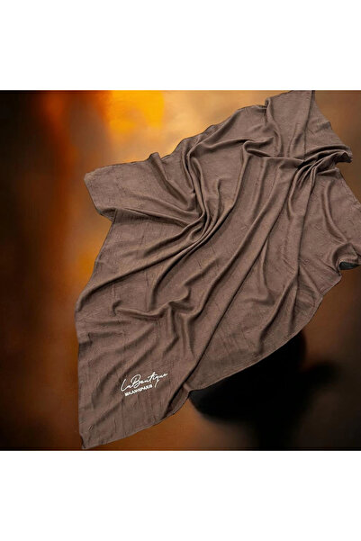 LA BOUTIQUE وشاح BE HAPPY بني داكن