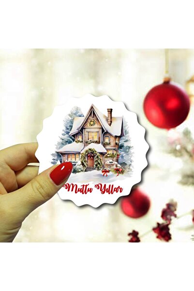 Yaşam Baskı 10 Adet Yılbaşı Magnetii Yeni yıl Kış Manzara Kardan adam Noel Ba...