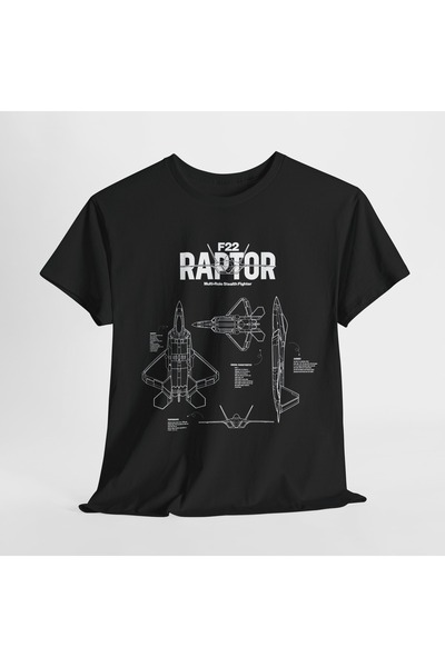 kahire TRICOU UNISEX CU IMPRIMARE JET DE Luptă F22 RAPTOR