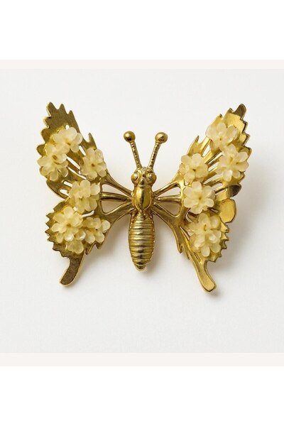 Shiklik Elegant Floral Hair Clip with Moving Butterfly Detail