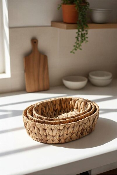 Bayev Favorite 9070 3-Piece Oval Wicker Bread Basket - Organizer Basket