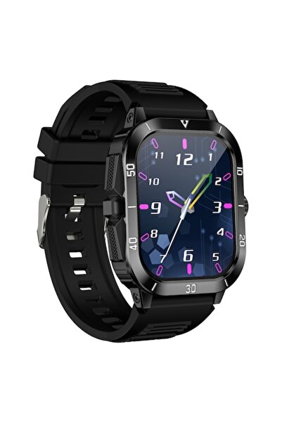 ElectroAZ Ceas inteligent 2.01" HD, apeluri Bluetooth, ritm cardiac și monitorizare somn, 5-10 zile, încărcare wireless, negru