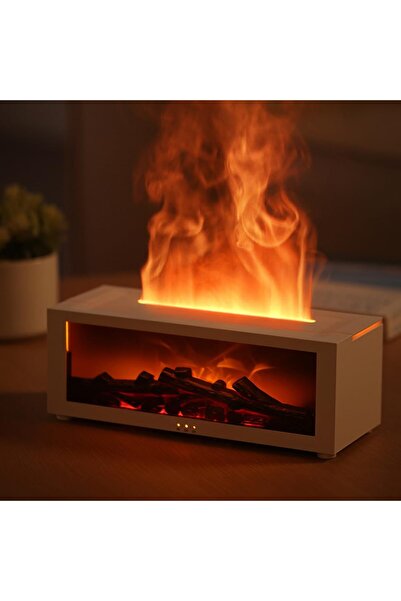 Larens şömine görünümlü alev efektli buhar difüzörü