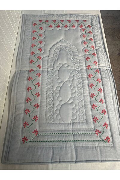 Vinezza Home Collection سجادة صلاة فردية من قماش إتامين مصنوعة يدويًا مع زخار...